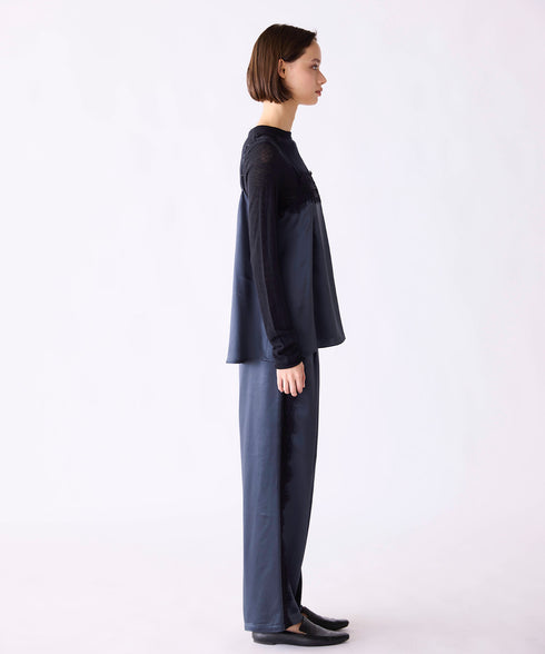 【SOI-MeME】eyelash lace satin drawstring pants