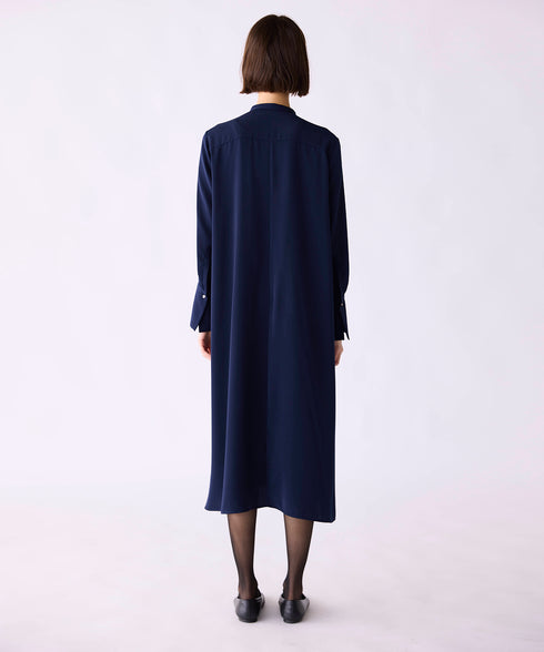 <8/28発売>【SOI-MeME】crystal pleats satin shirt dress