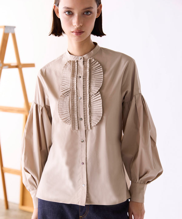 【SOI-MeME】pleats jabot modern sleeve blouse