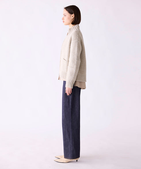 10/9発売予定【SOI-MeME】lame knit high neck blouson