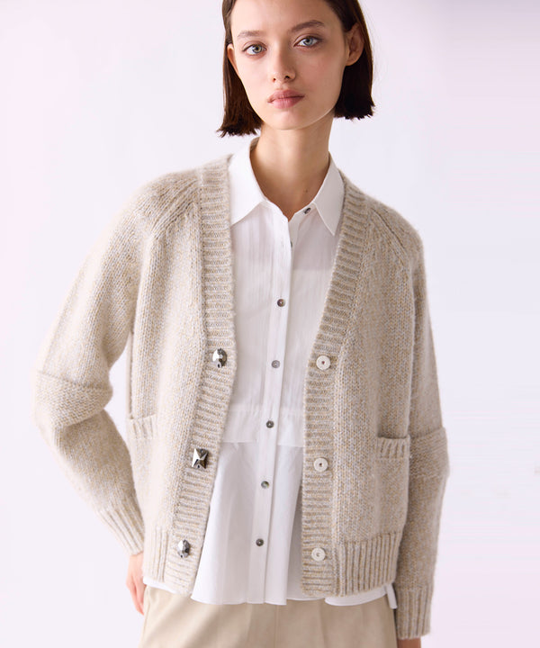 10/9発売予定 【SOI-MeME】lame knit raglan cardigan