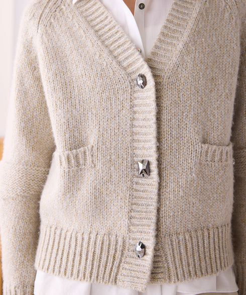10/9発売予定 【SOI-MeME】lame knit raglan cardigan