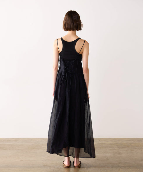 sheer starched cotton 2way cami skirt