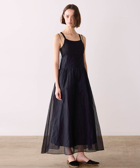 sheer starched cotton 2way cami skirt