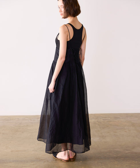 sheer starched cotton 2way cami skirt