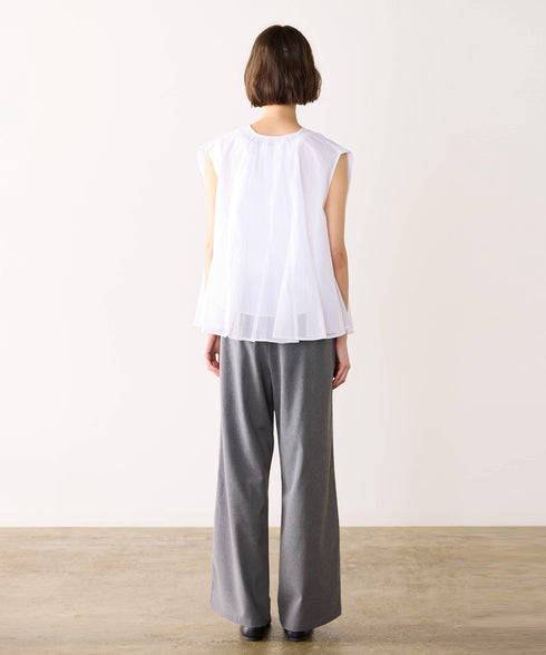 sheer starched cotton godet blouse