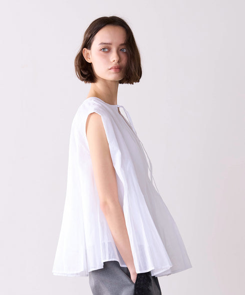 sheer starched cotton godet blouse