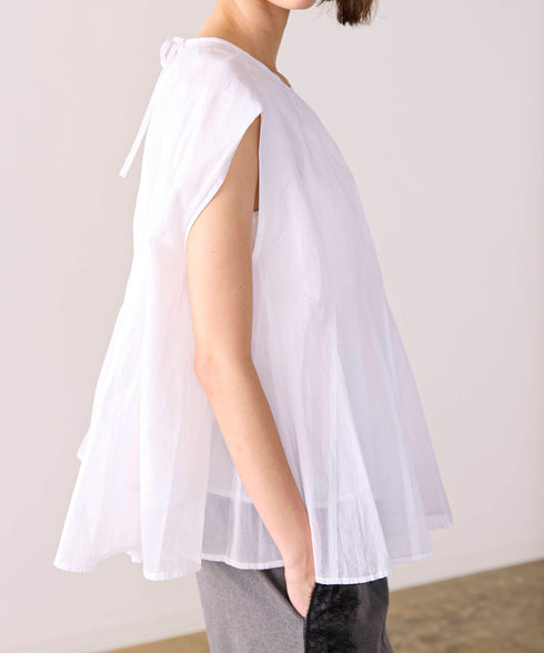 sheer starched cotton godet blouse