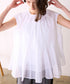 sheer starched cotton godet blouse