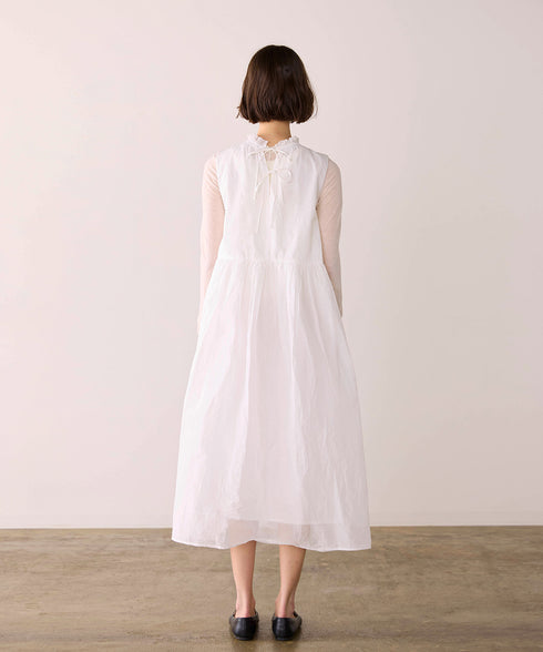 sheer starched cotton 2way gather dress