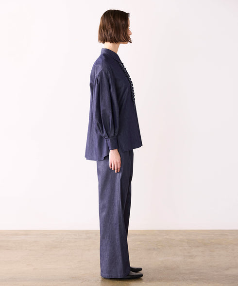 denim drawstring pants