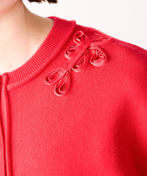 code flower embroidery cardigan