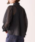 sheer velour volume sleeve blouse