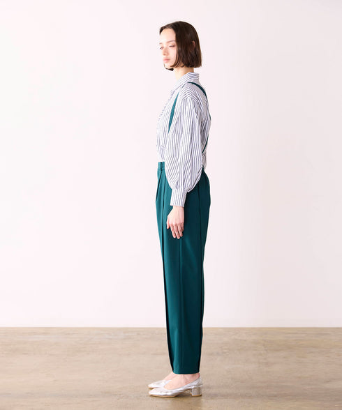 【SOI-MeME】suspenders tucked curve pants