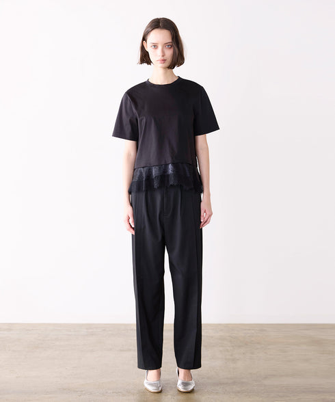 eyelash lace hem cut-sew
