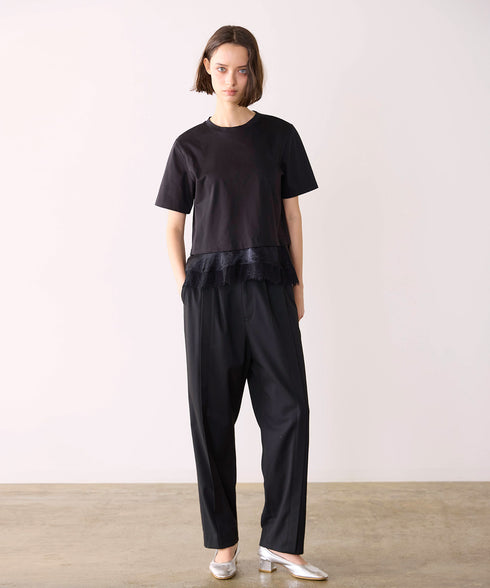 eyelash lace hem cut-sew