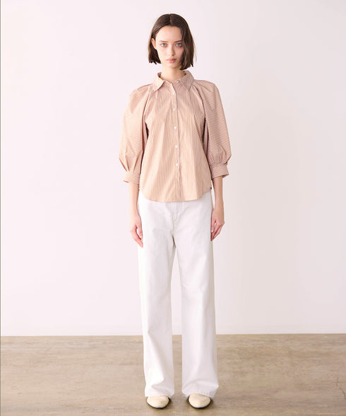 modern strip volume sleeve shirt
