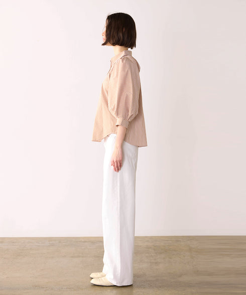 modern strip volume sleeve shirt