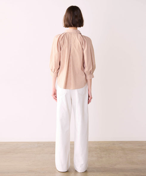 modern strip volume sleeve shirt