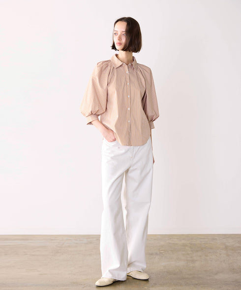 modern strip volume sleeve shirt