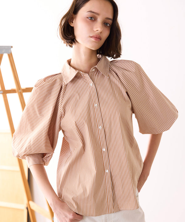 modern strip volume sleeve shirt