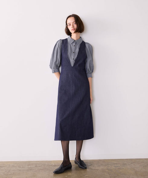 <8/28発売>denim jumper skirt
