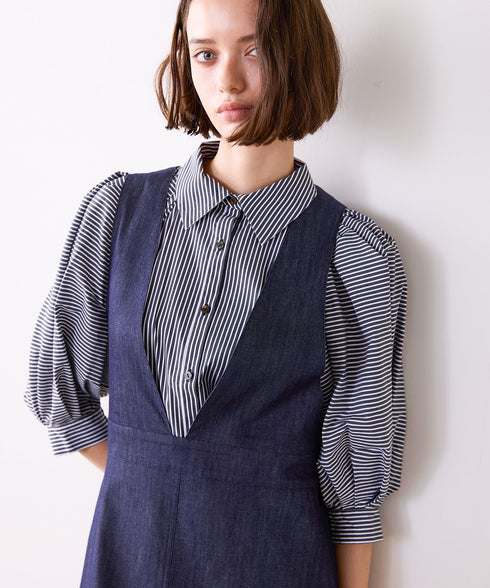 <8/28発売>denim jumper skirt