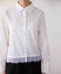 <9/4発売>pearl hem lace flare shirt