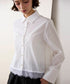 <9/4発売>pearl hem lace flare shirt