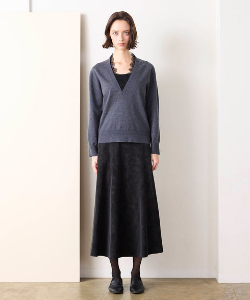 14G wool layered scallop-lace top
