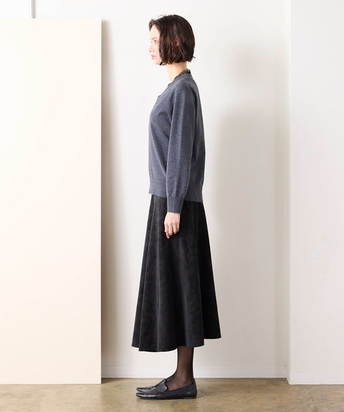 14G wool layered scallop-lace top