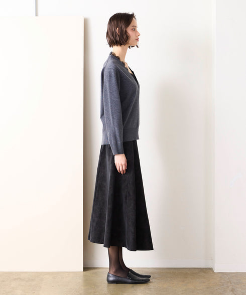 14G wool layered scallop-lace top