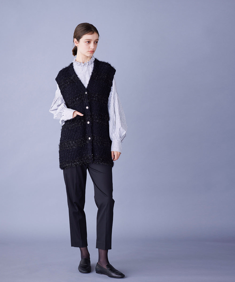 lame shaggy tweed knit vest – MARILYN MOON OFFICIAL ONLINE SHOP 