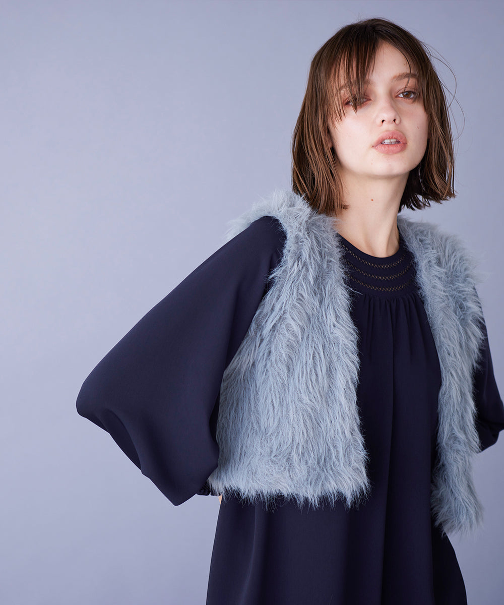 shaggy knit 2way vest – MARILYN MOON OFFICIAL ONLINE SHOP