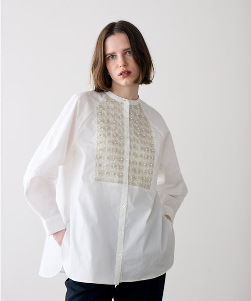 再入荷【SOI-MeME】pearl lame lace blouse