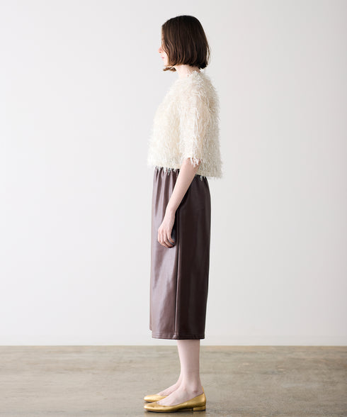 soft eco-leather half pants