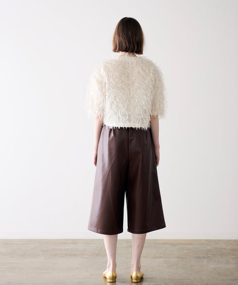 soft eco-leather half pants