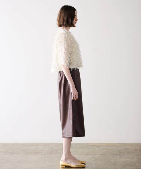 soft eco-leather half pants