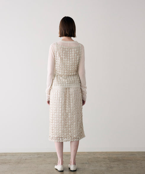 【SOI-MeME】pearl lame lace skirt