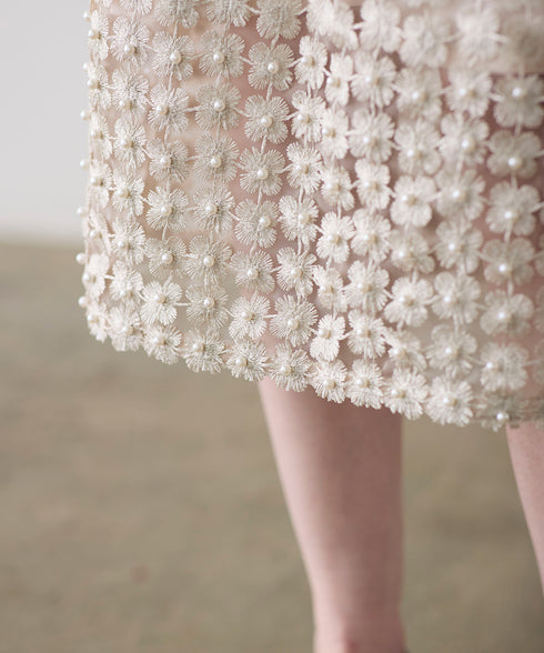 【SOI-MeME】pearl lame lace skirt