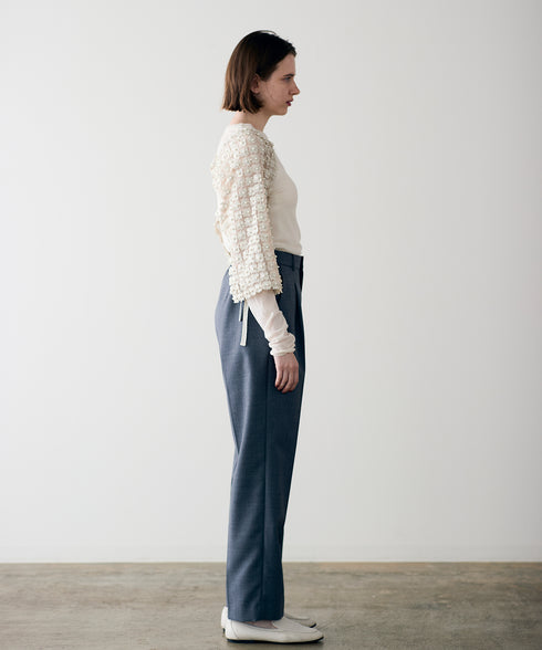 wool saxony straight pants