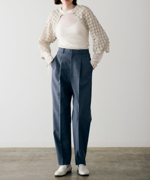 wool saxony straight pants