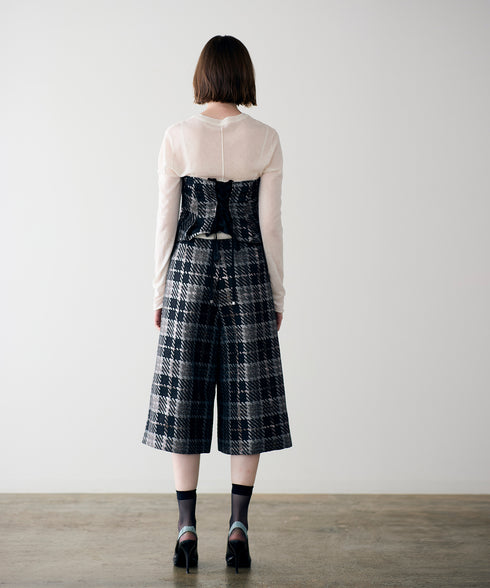 【SOI-MeME】check lame jacquard half pants