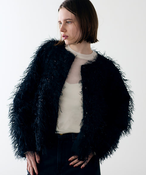 【SOI-MeME】sheer fringe jacket