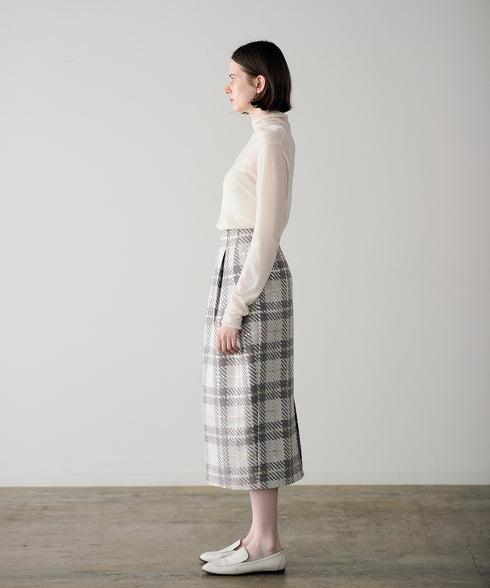 【SOI-MeME】check lame jacquard skirt