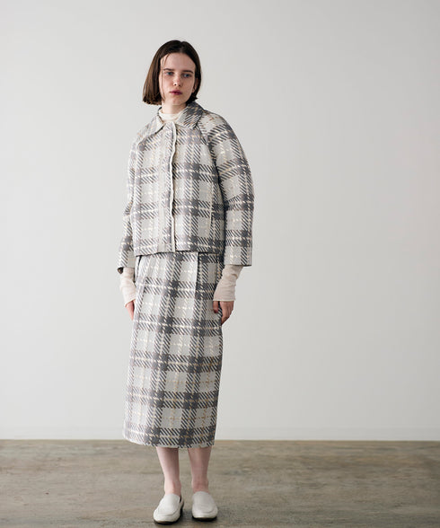 【SOI-MeME】check lame jacquard jacket