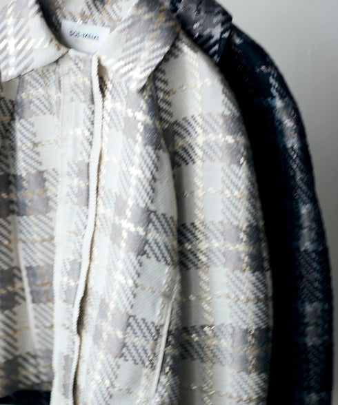 【SOI-MeME】check lame jacquard jacket