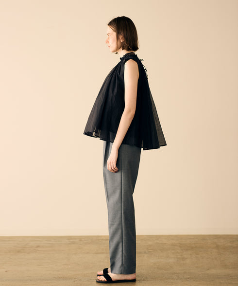 sheer starched cotton gather blouse