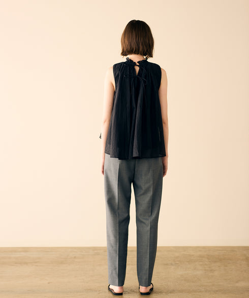 sheer starched cotton gather blouse