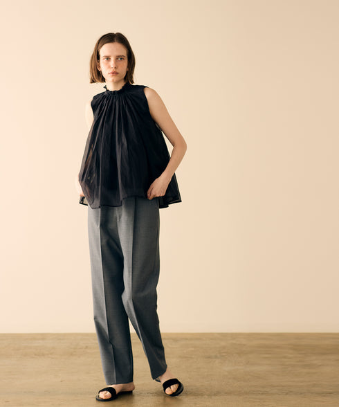 sheer starched cotton gather blouse